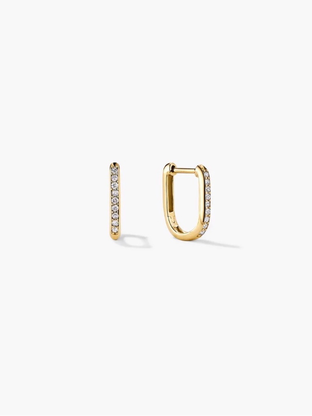 NWTs mejuri PAVÉ DIAMOND HUGGIE U HOOPS